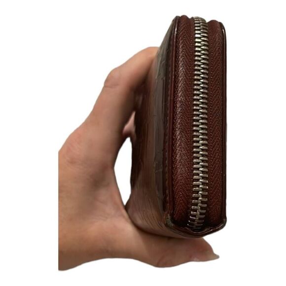 Dior Vintage Bordeaux Trotter Patent Long Zip Wallet Zippy GUC - Picture 3 of 5